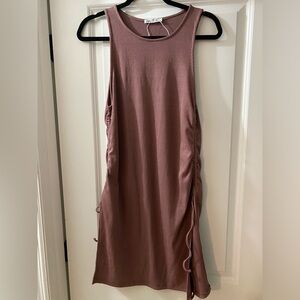 Zara Ribbed Ruched Bodycon Midi Dress